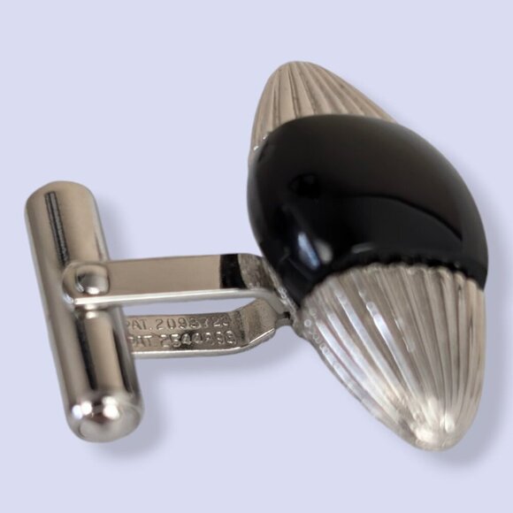 Vintage Destino Boucher Silver & Black Cufflinks - Picture 3 of 6